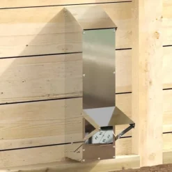 Hönsfodertråg Silver 13 x 12 x 51 cm Galvaniserat Stål