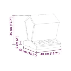 Hönsmatlåda i metall - vidaXL - Olivgrön - 40x40x45 cm - Kallvalsat stål - Kapacitet 5 kg
