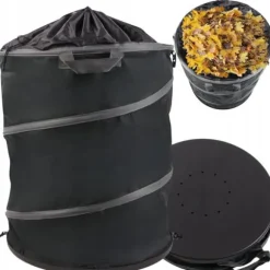 Hopfällbar behållare för löv, gräs och trädgårdsavfall, stor förstärkt, 80 liter