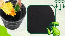 Hopfällbar behållare för löv, gräs och trädgårdsavfall, stor förstärkt, 80 liter