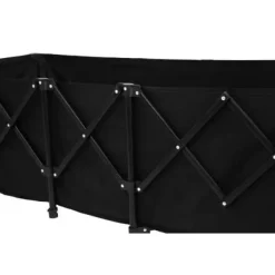 Hopfällbar extra rymlig vagn med terränghjul, 300L kapacitet och dryckeshållare – klarar 100 kg – svart