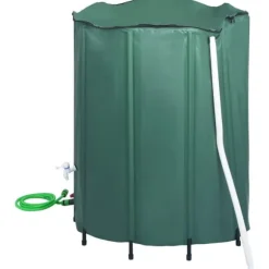 Hopfällbar regntunna med kran - Vattenbesparande lösning | Volym: 1000 L | Färg: Grå