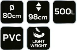 Hopfällbar regnvattentank, 500 l, PVC