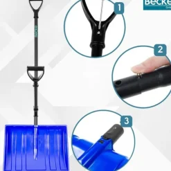 Hopfällbar snöskyffel, två handtag, ergonomisk
