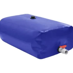 Hopfällbar vattentank med kran för regnvatten | Volym: 1500 L | Material: PVC