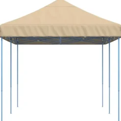 Hopfällbart partytält - Slitstark och lätt att sätta upp | Färg: Beige | Storlek: 580x292x315 cm