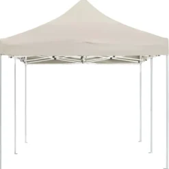 Hopfällbart partytält aluminium 6x3 m gräddvit