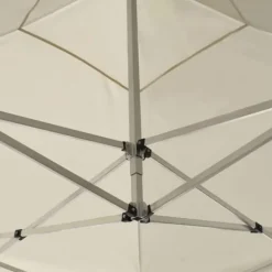 Hopfällbart partytält i aluminium - Elegant solskydd för utomhusevent | Färg: Gräddvit | Storlek: 2x2 m