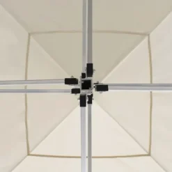Hopfällbart partytält i aluminium - Elegant solskydd för utomhusevent | Färg: Gräddvit | Storlek: 2x2 m
