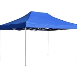 Hopfällbart partytält i aluminium - Elegant solsäkert skydd | Storlek: 4,5x3 m | Färg: Blå
