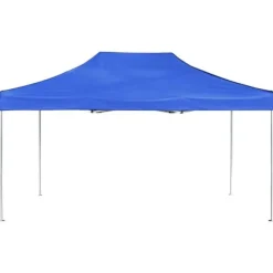 Hopfällbart partytält i aluminium - Elegant solsäkert skydd | Storlek: 4,5x3 m | Färg: Blå