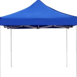 Hopfällbart partytält i aluminium - Elegant solsäkert skydd | Storlek: 4,5x3 m | Färg: Blå