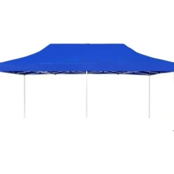 Hopfällbart partytält i aluminium 6x3 m - Perfekt för utomhusevent | Färg: Blå | Storlek: 6x3 m