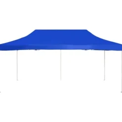 Hopfällbart partytält i aluminium 6x3 m - Perfekt för utomhusevent | Färg: Blå | Storlek: 6x3 m