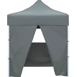 Hopfällbart partytält med 4 sidoväggar 2x2 m stål antracit