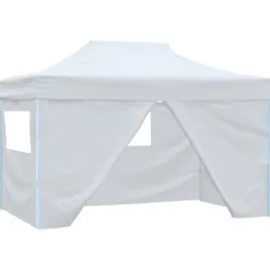 Hopfällbart partytält med 4 väggar 3x4,5 m vit - Partytält - Festtält - Home & Living