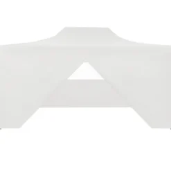 Hopfällbart partytält med 4 sidoväggar 280x410x315 cm stål vit