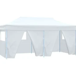 Hopfällbart partytält med 4 sidoväggar 3x6 m stål vit - Partytält - Festtält - Home & Living