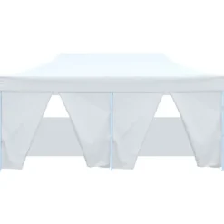 Hopfällbart partytält med 4 sidoväggar 3x6 m stål vit - Partytält - Festtält - Home & Living