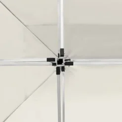 Hopfällbart partytält med väggar - Elegant solskydd för utomhusevent | Färg: Gräddvit | Storlek: 4,5x3 m