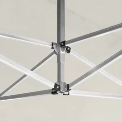 Hopfällbart partytält med väggar - Elegant solskydd för utomhusevent | Färg: Gräddvit | Storlek: 4,5x3 m