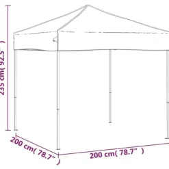 Hopfällbart partytält 2x2 m - UV-beständigt och vattentåligt | Färg: Blå | Storlek: 2x2 m