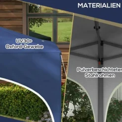 Hopfällbart partytält, 295x295x255 cm, blå