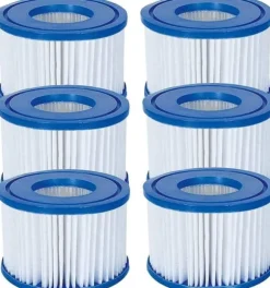 Hot Tub Filter Cartridge VI - För alla Lay-Z Spa-modeller Hawaii Miami Paris Vegas Monaco | 6 x Twin Pack (12 filter) | Använd för poolrengöring