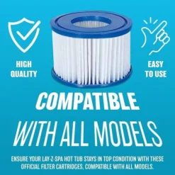Hot Tub Filter Cartridge VI - För alla Lay-Z Spa-modeller Hawaii Miami Paris Vegas Monaco | 6 x Twin Pack (12 filter) | Använd för poolrengöring