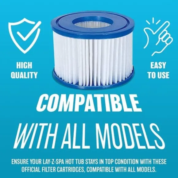 Hot Tub Filter Cartridge VI - För alla Lay-Z Spa-modeller Hawaii Miami Paris Vegas Monaco | 6 x Twin Pack (12 filter) | Använd för poolrengöring