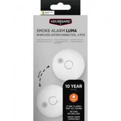 Housegard Luma trådlös brandvarnare, 2-pack
