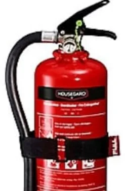 Housegard pulverslukker 2 kg - med væg/autobeslag, brandklasse ABC