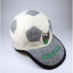 Huvudbonad för bastu i 100 % ull, filthattar av ekologisk ull i form av en fotboll, tjocklek 6 mm