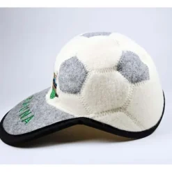 Huvudbonad för bastu i 100 % ull, filthattar av ekologisk ull i form av en fotboll, tjocklek 6 mm