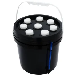 Hydroponisk klonare - Aeroponisk förökningslåda - 8 hål - 5 l - Dimteknik - Rund - PP/PVC - Svart