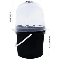 Hydroponisk klonare - Aeroponisk förökningslåda - 8 hål - 5 l - Dimteknik - Rund - PP/PVC - Svart