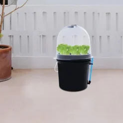 Hydroponisk klonare - Aeroponisk förökningslåda - 8 hål - 5 l - Dimteknik - Rund - PP/PVC - Svart