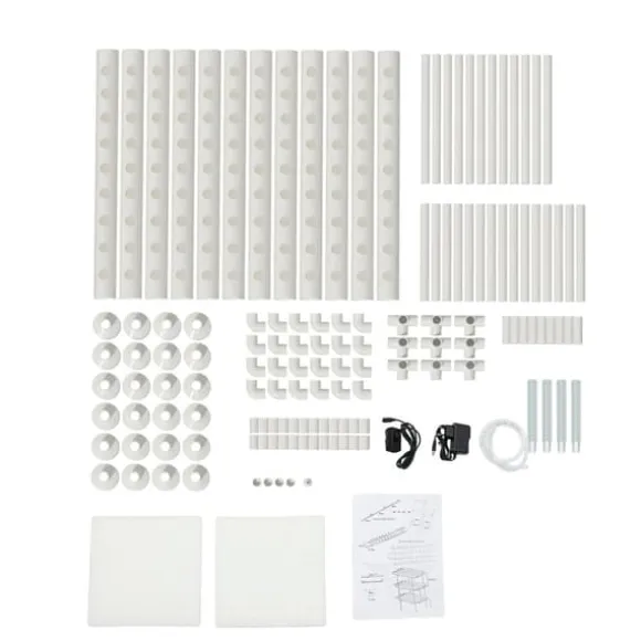 Hydroponisk Odling Kit, 3-lagers System, 108 Planteringspunkter,VIT