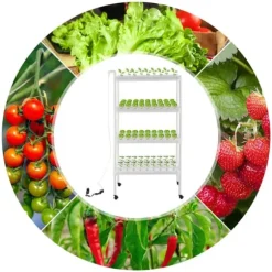 Hydroponisk odlingssats - Hydroponiskt odlingssystem - Med odlingskorgar - För hem, trädgård, kontor