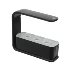 Hydroponisk planterare, energibesparande design, justerbar lamphöjd,svart