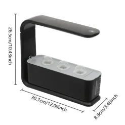 Hydroponisk planterare, energibesparande design, justerbar lamphöjd,svart