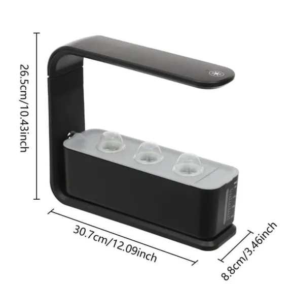 Hydroponisk planterare, energibesparande design, justerbar lamphöjd,svart