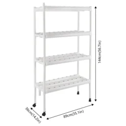 Hydroponisk planterare, självvattnande system, platsbesparande design,VIT, Stor