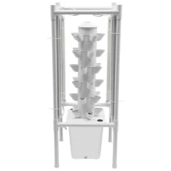 Hydroponisk tornträdgård - Inomhus odlingssystem - 6 nivåer - 30 planthål - 4 LED växtlampor - Självvattnande - Smart - Vit