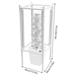 Hydroponisk tornträdgård - Inomhus odlingssystem - 6 nivåer - 30 planthål - 4 LED växtlampor - Självvattnande - Smart - Vit