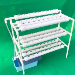 Hydroponiskt odlingskit - Rörsystem för växter - 90 odlingsplatser - 3 lager - PVC-U - Rör Ø 6,3 cm - Hål Ø 3,2 cm - Ljusgrå