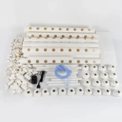 Hydroponiskt odlingskit - Rörsystem för växter - 90 odlingsplatser - 3 lager - PVC-U - Rör Ø 6,3 cm - Hål Ø 3,2 cm - Ljusgrå