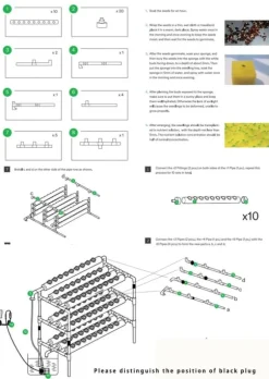 Hydroponiskt odlingskit - Rörsystem för växter - 90 odlingsplatser - 3 lager - PVC-U - Rör Ø 6,3 cm - Hål Ø 3,2 cm - Ljusgrå