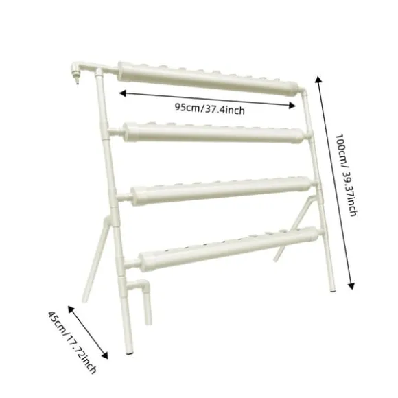Hydroponiskt odlingskit, 36 växtplatser, vattenspump ingår,VIT