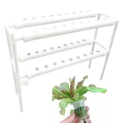 Hydroponiskt odlingskit - Såbrätte med lock - Dubbla Lager - Med 36 Hål - För Balkong & Inomhus - Plast - Vit